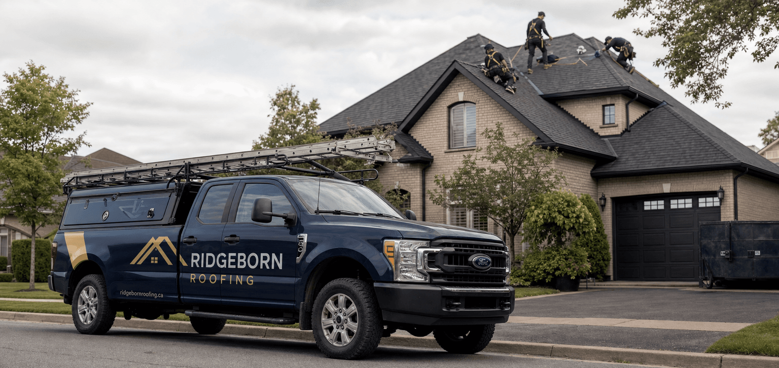Roofing roofing service van in Toronto